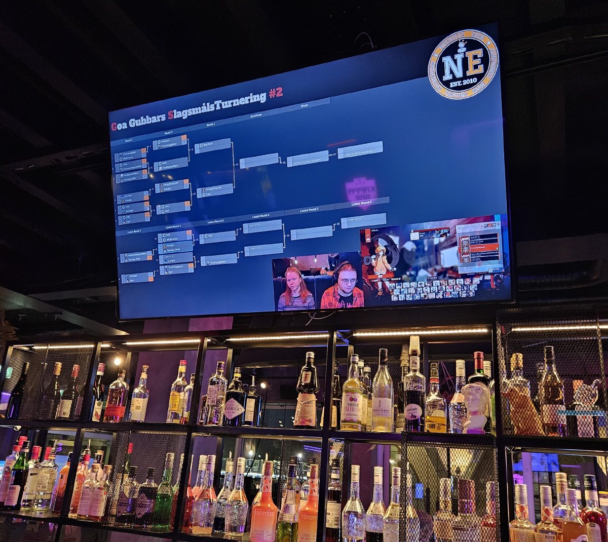 Bracketen på storbildsskärmen på Kappa Bar